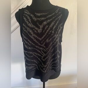 Rebecca Taylor Black Top with Silver Detailing